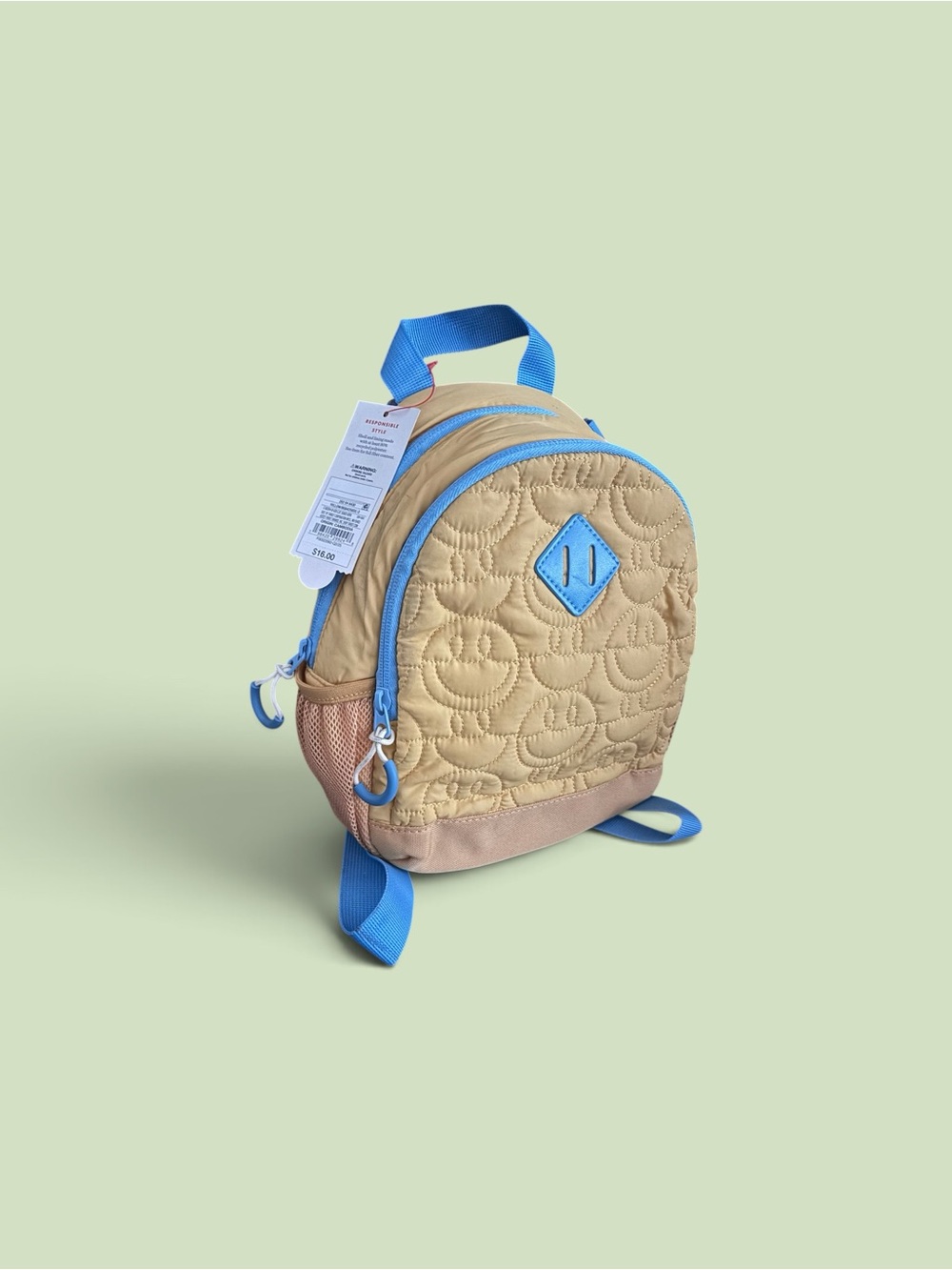 Cat & Jack Kids Quilted Mini Backpack in Mustard and Blue